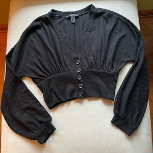 cropped black cardigan